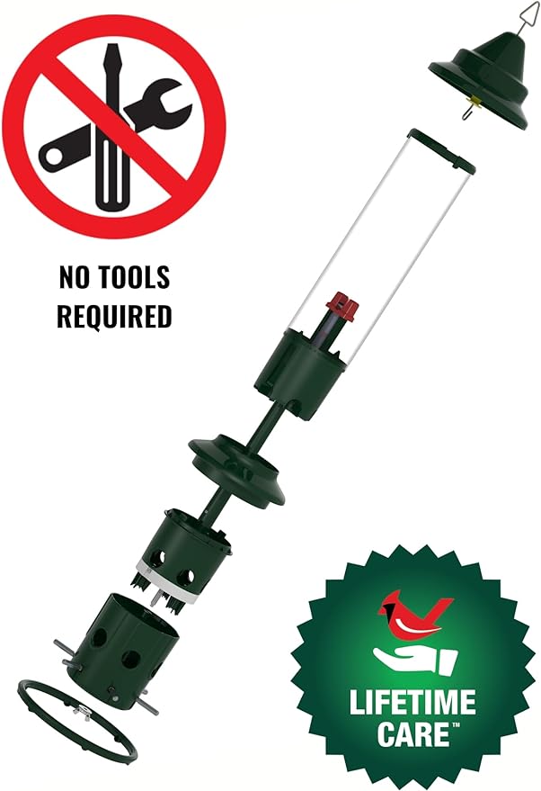 Squirrel Buster Plus Squirrel-proof Bird Feeder w/Cardinal Ring and 6 Feeding Ports, 5.1-pound Seed Capacity, Adjustable, Pole-mountable (POLE ADAPTOR SOLD SEPARATELY)