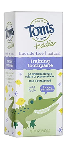 Tom's of Maine Toddlers Fluoride-Free Natural Toothpaste in Mild Fruit Gel, 1.75 Ounce (Pack of 6)
