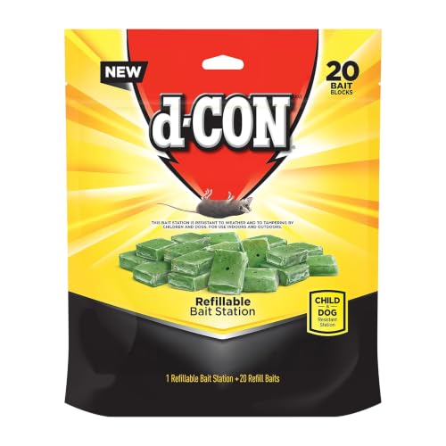 d-Con Refillable Mouse Bait Station, Mice Control, 1ct + 20 Refills