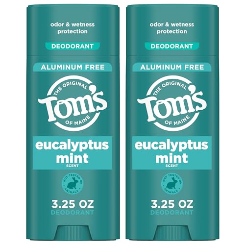 Tom's of Maine Eucalyptus Mint Aluminum Free Natural Deodorant For Women & Men 3.25 oz (2 Pack)