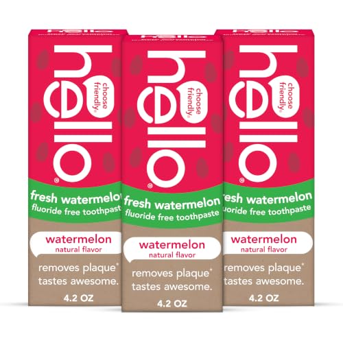 hello Kids Fluoride Free Toothpaste, Fresh Watermelon, 3 Pack, 4.2 oz