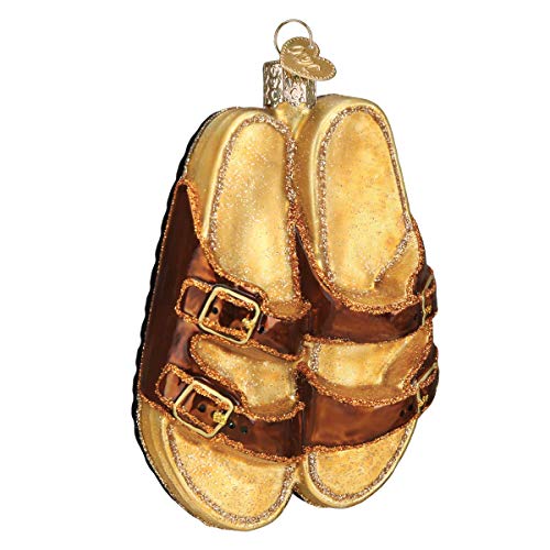 Old World Christmas Sandals Glass Blown Ornament for Christmas Tree, Handcrafted Holiday Decoration, Fashion Collection