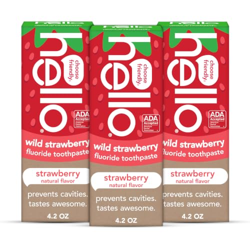 hello Kids Fluoride Toothpaste, Wild Strawberry, 3 Pack, 4.2 oz