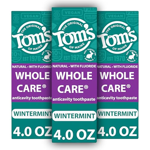Tom's of Maine Whole Care Natural Fluoride Toothpaste 3 Pack, 4 oz
