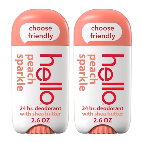 Hello Peach Aluminum Free Deodorant for Women + Men, (Pack of 2)