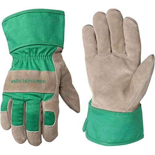 Wells Lamont Kids Split Cowhide Leather Work Gloves, Safety Cuff, Ages 5-8