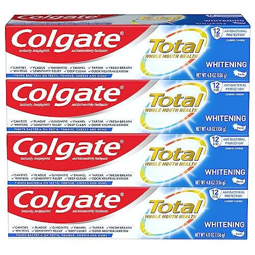 Colgate Total Teeth Whitening Toothpaste, Whitening Mint, 4.8 oz ( Pack of 4 )