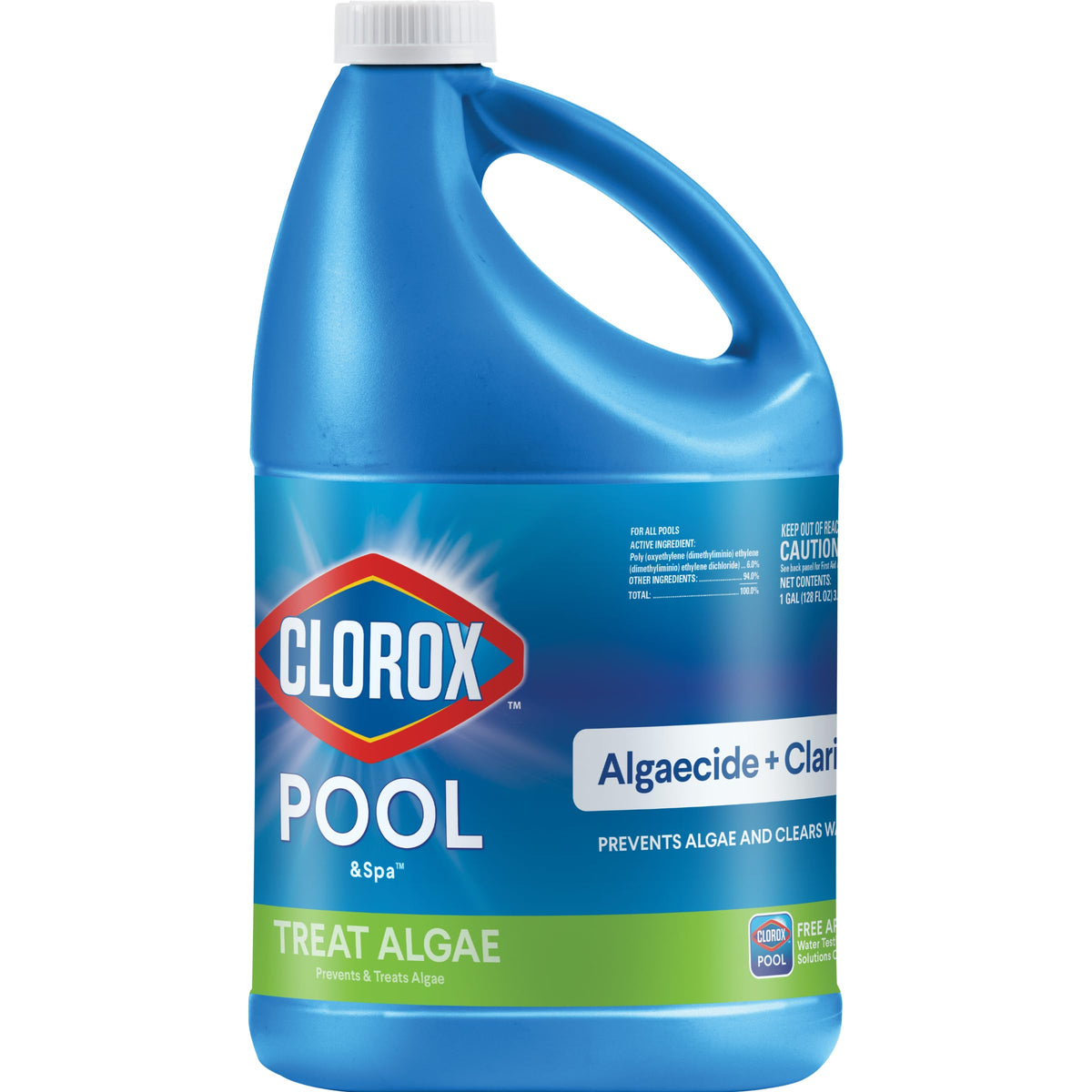 Clorox Pool&Spa Swimming Pool Algaecide and Clarifier, Prevents and Treats Pool Algae, Clears Water, 128 Fl Oz (Pack of 1)