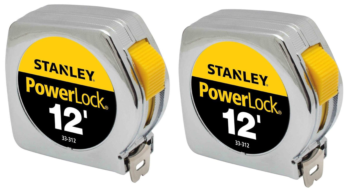 Stanley 33-312 3/4 in x 12 ft PowerLock Professional Tape Measure (2 Pack)