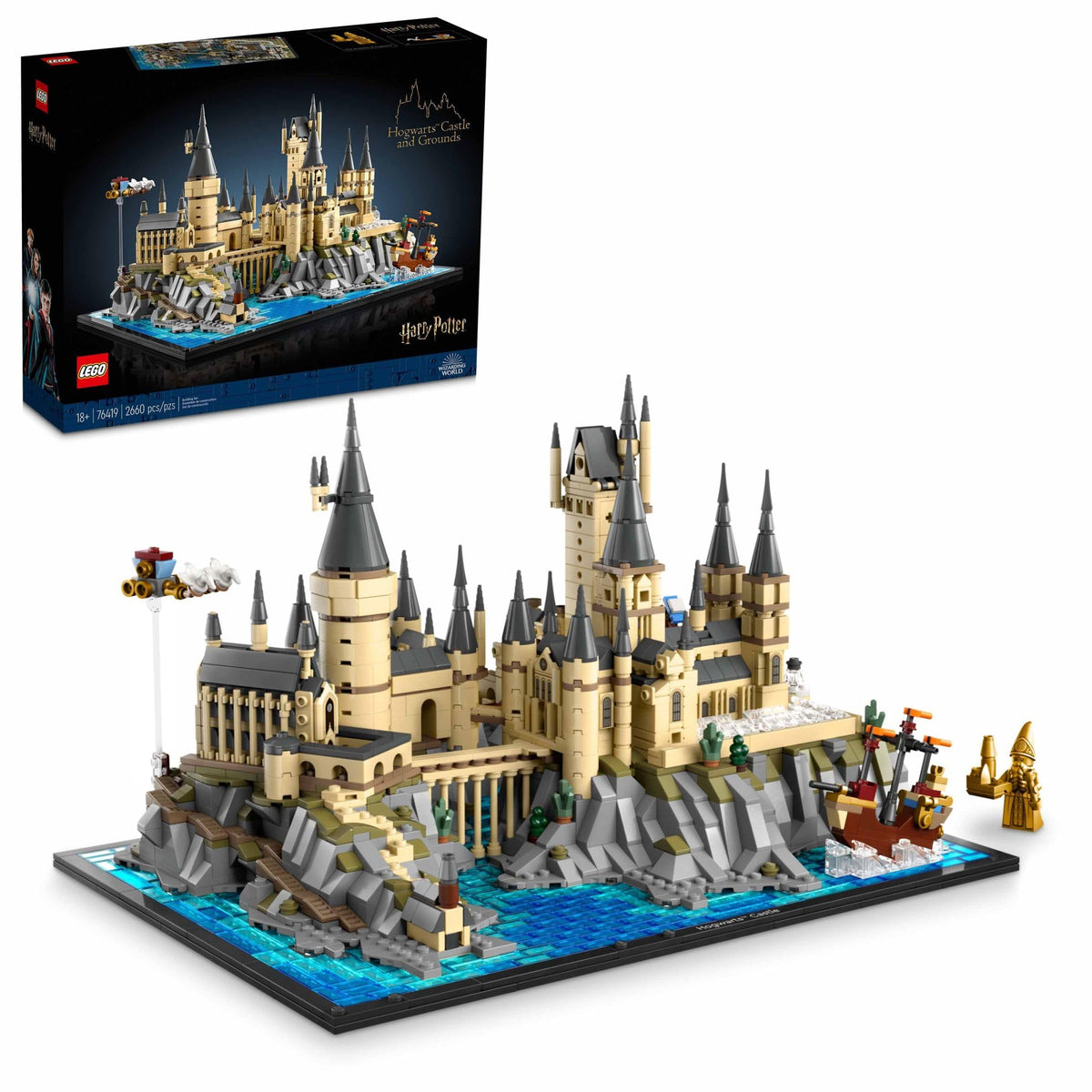 LEGO Harry Potter Hogwarts Castle and Grounds 76419 Building Set, Buildable Display Model