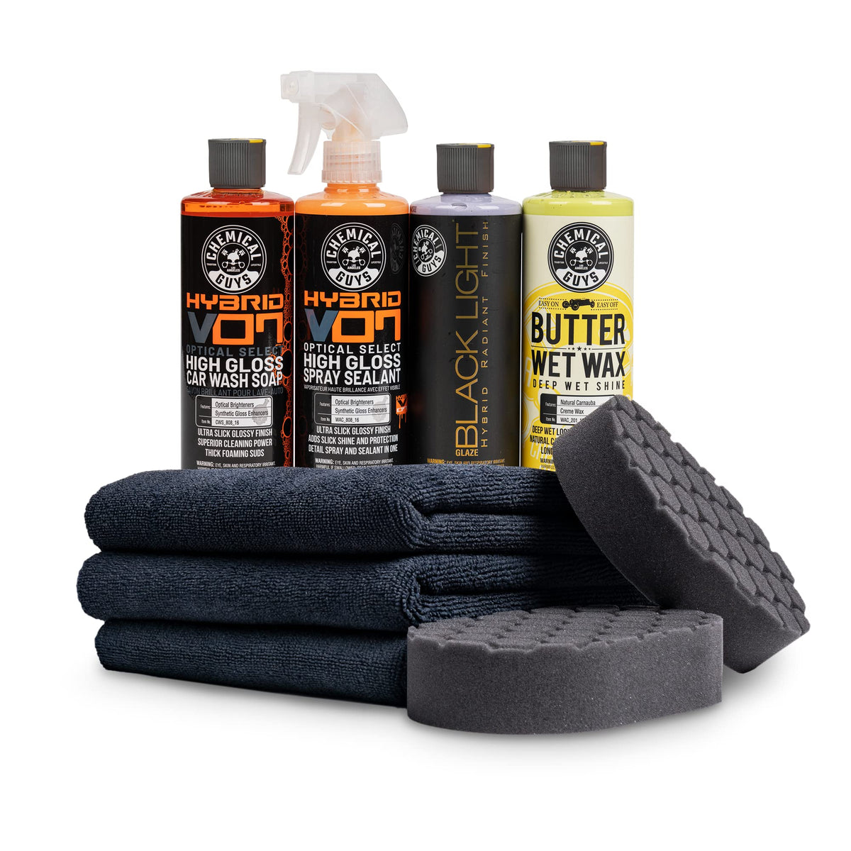 Chemical Guys Black Car Care Kit for Dark Paint, 9-Piece Detailing Set