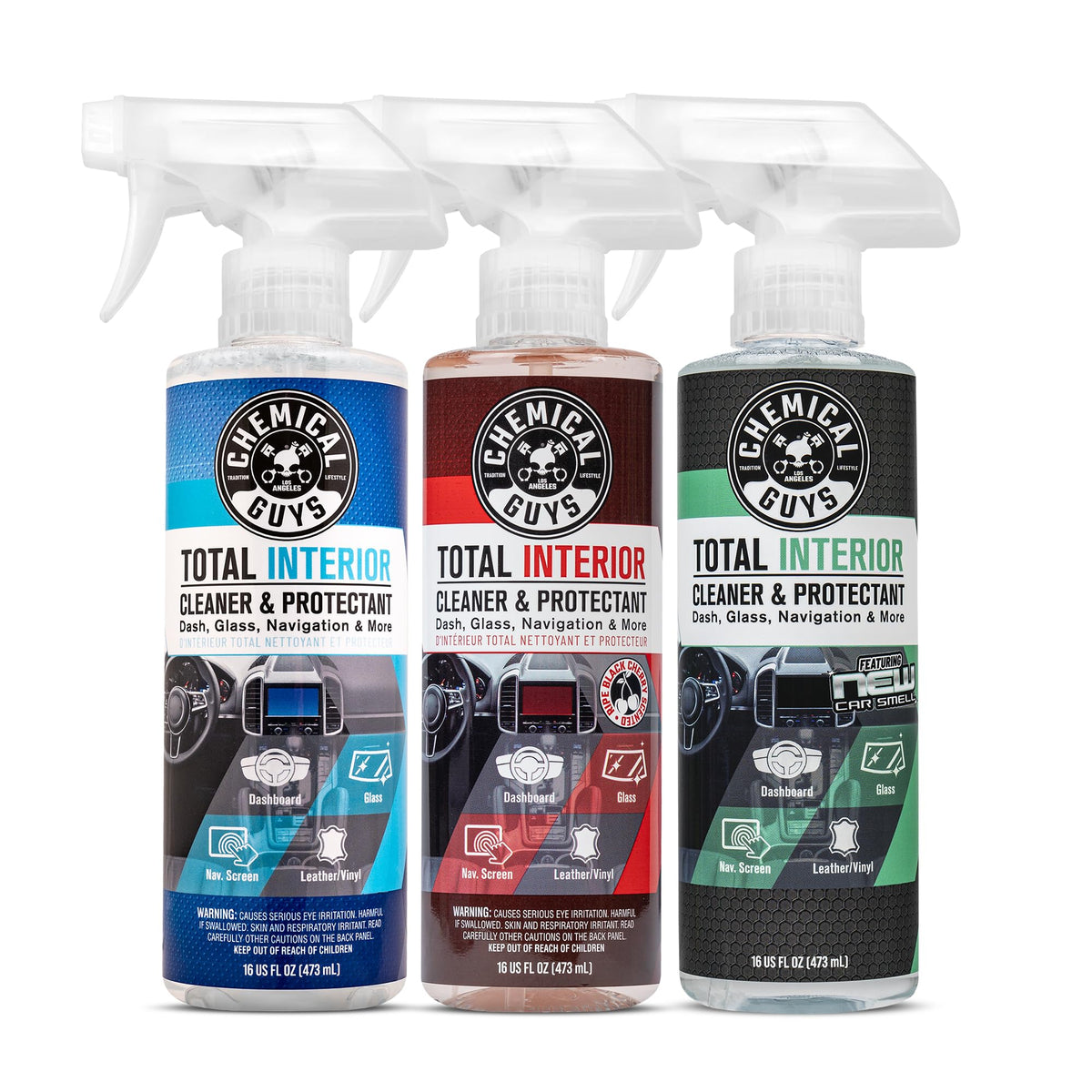 Chemical Guys Total Interior Cleaner & Protectant, 3 Scents, 3 x 16 oz