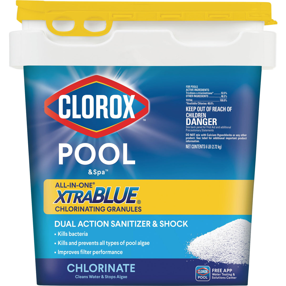 Clorox Pool&Spa All-in-One XtraBlue Chlorinating Granules, Kills Bacteria & Stops Algae, 6 Pounds