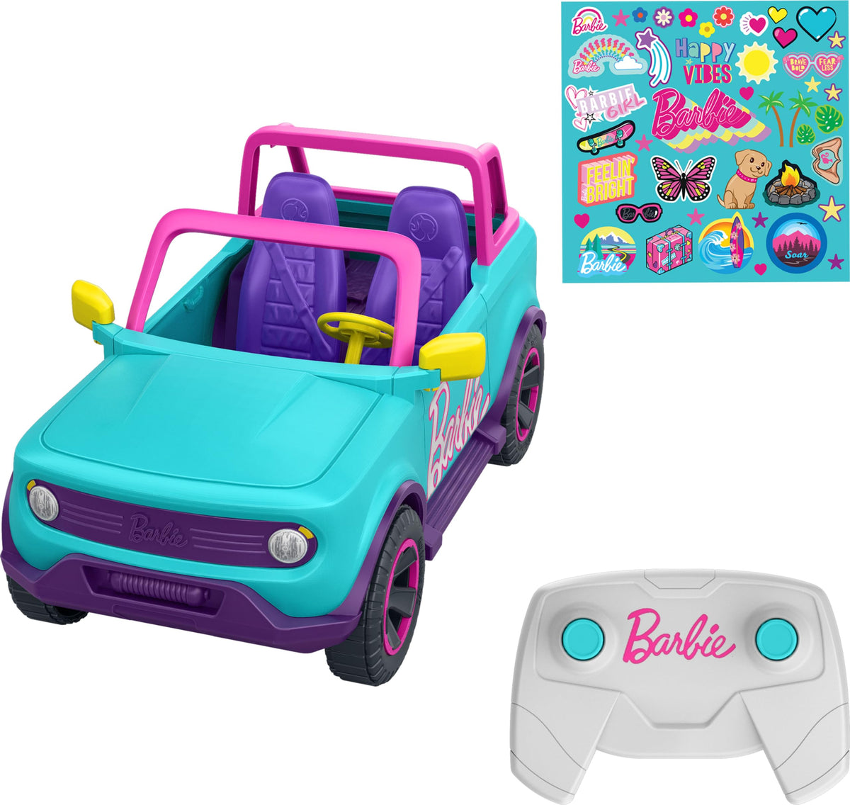 Hot Wheels Barbie RC SUV, Remote-Control Pink Vehicle, Fits 2 Fashion Dolls & Accessories