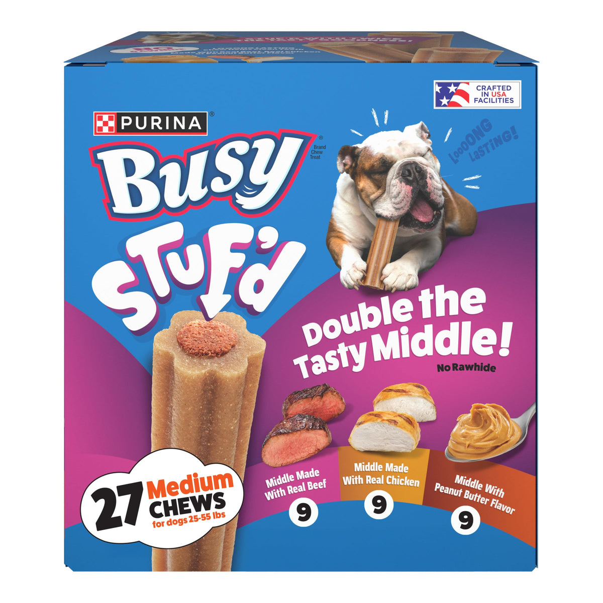 Purina Busy Stuf'd Variety Pack Long-Lasting Dog Chews, Medium, 27 ct