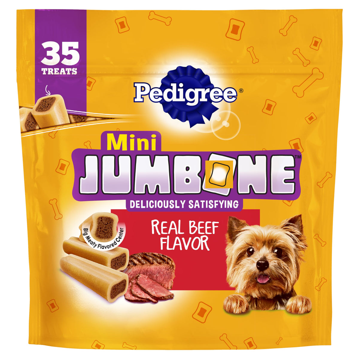 Pedigree Mini Jumbone Small Dog Treats, Beef Flavor, 35 Count