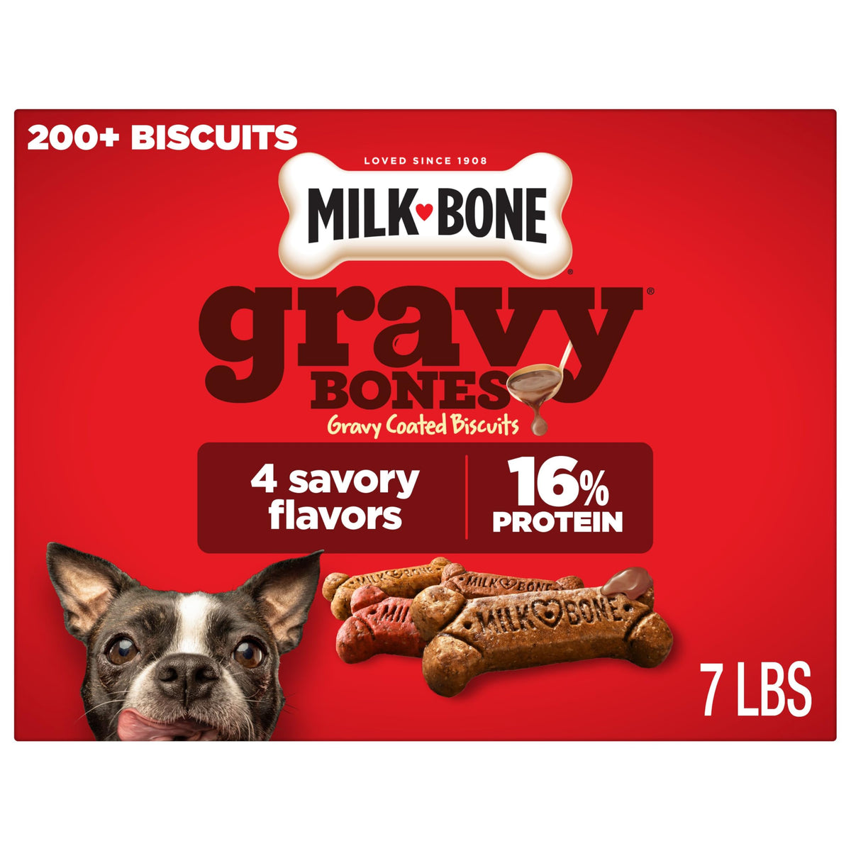 Milk-Bone GravyBones Dog Biscuits, Gravy Coated Small Dog Treats, 7 Lb Box