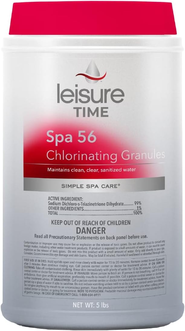 E5 Spa 56 Chlorinating Granules for Spas and Hot Tubs - Maintains Clean, Clear, Sanitized Water, 5 lbs