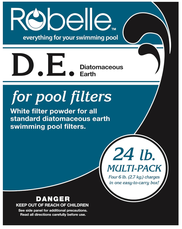 Robelle 24-Pounds Premium D.E. for Pool Filters, Diatomaceous Earth DE Pool Filter Powder, Made in USA