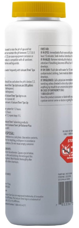 Leisure Time 22339A Spa Up, pH Increaser for Hot Tubs, Prevents Corrosion and Equipment Damage, Compatible with Various Sanitizers, 2 lbs