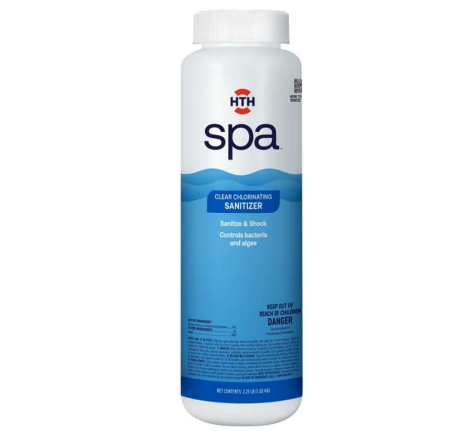 HTH Spa 86134 Clear Chlorinating Sanitizer, Spa & Hot Tub Chemical Controls Bacteria and Algae, 2.25 lbs